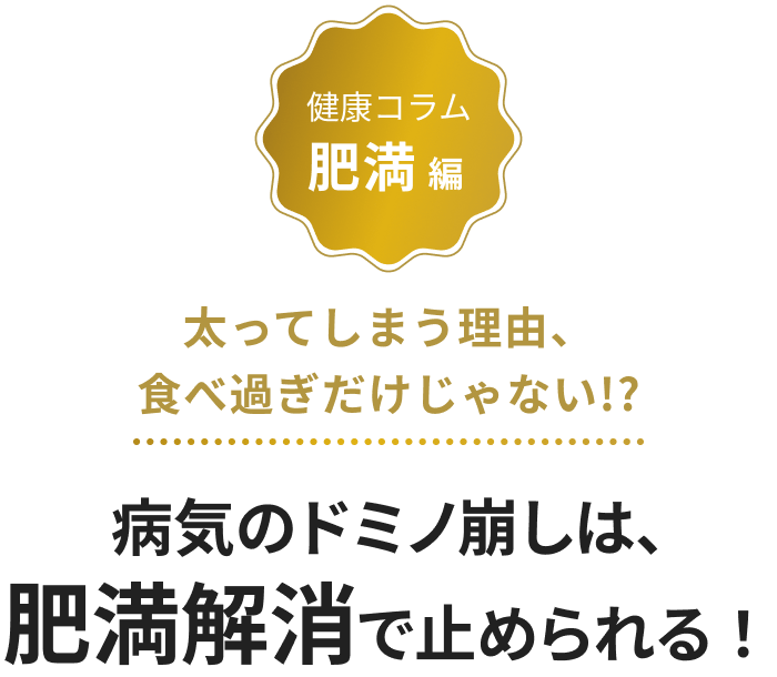 病気のドミノ崩しは、肥満解消で止められる！